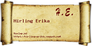 Hirling Erika névjegykártya
